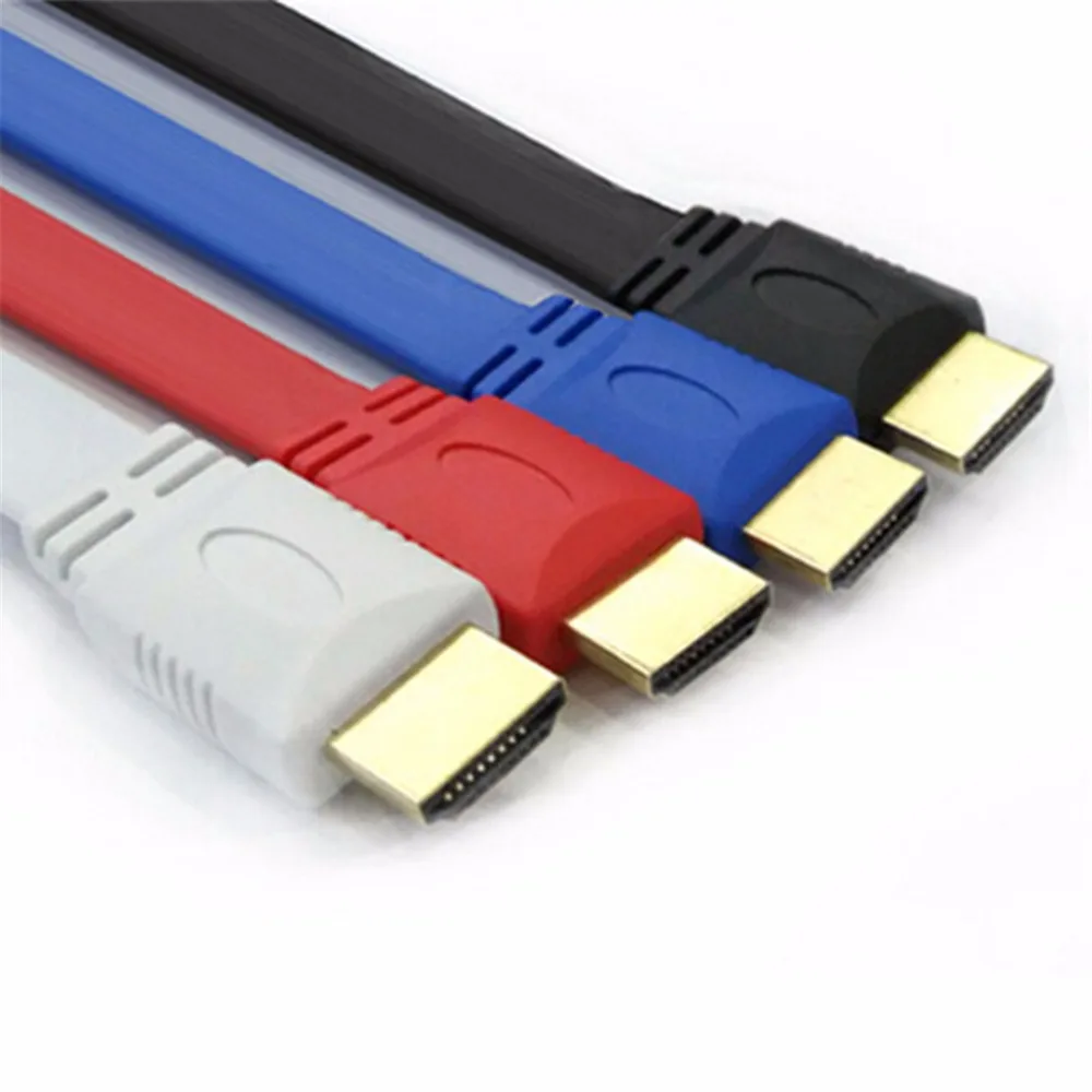 Высокоскоростной плоский кабель HDMI Поддержка 3D Разрешение Ethernet 1080 P Аудио возврат 1,5 м 3 м 5 м HD кабель для android tv box и умный ТВ