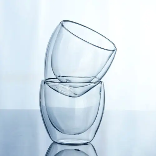 

150-450ML Glass Coffee Mug Clear Double Wall Insulated Thermal Tea Cup Drinking