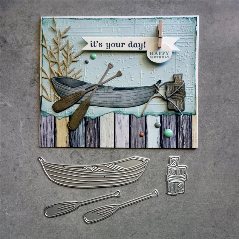 

GJCrafts Boat and paddle Metal Cutting Dies for Scrapbooking Die Cut Stitch Craft Dies Troqueles New Die for 2019 Stencil