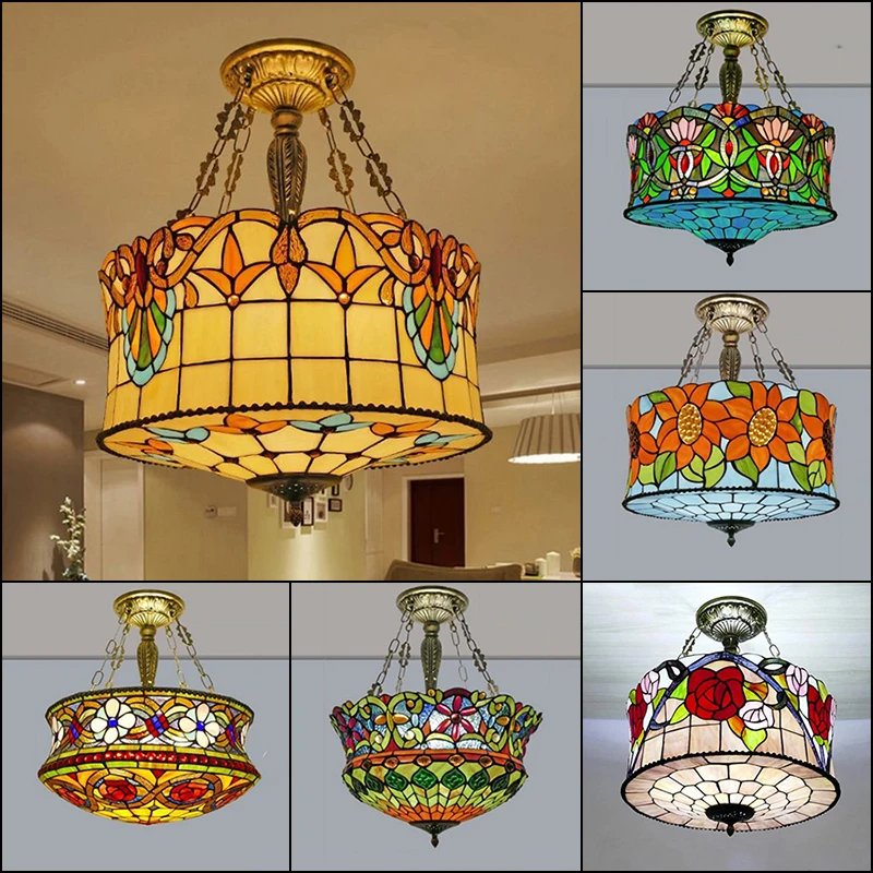 

46CM Tiffany Pendant Light Creative lights Bedroom Foyer Corridor Bar Single Head Pendant LightsLight