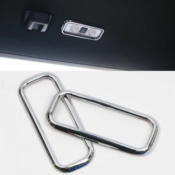 

for Ford F-150 F150 2015 2016 2017 2018 2019 ABS Chrome Interior Rear Roof Reading Light Lamp Frame Cover Trim 2pcs Car Styling