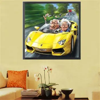 

2019New Diamond Painting Full Square Car Diamond Embroidery Full Set Old Couple diamond painting Cross Stitch Rhinestone Picture