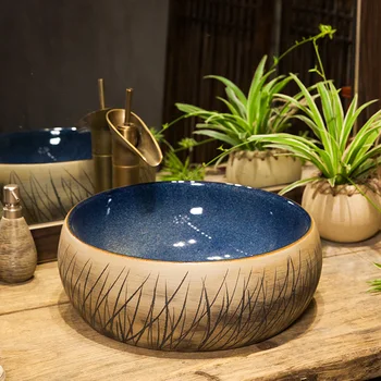 

Artistic hand maded hand painted ceramic porcelain wash basin lavabo sink Bathroom sink ceramic bowl sink