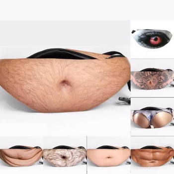 

New personality imitation belly bag PU casual waist bag