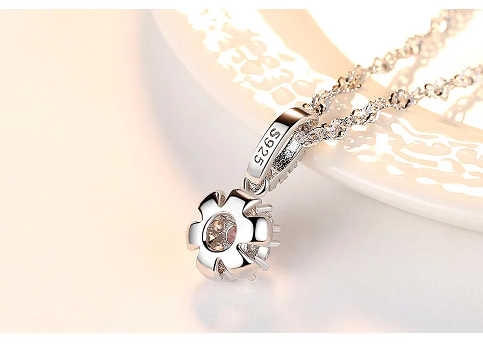 

S925 sterling silver pendant zircon fashion exquisite ladies necklace GBT27