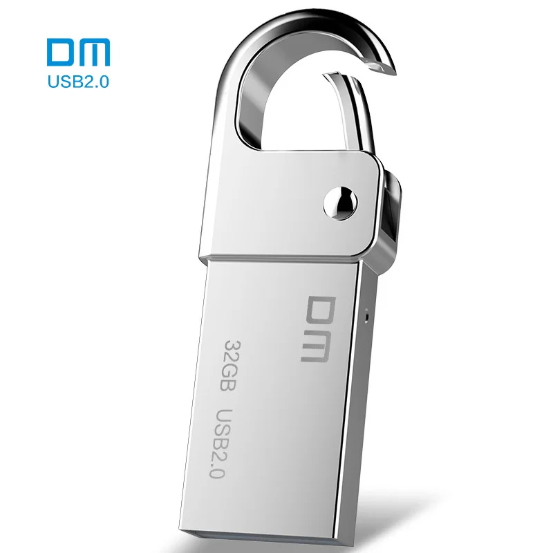 Free shipping DM PD027 8G 16G 32GB USB Flash Drive Metal Pen Drive Key Ring Waterproof USB Stick Pendrive Flash Drive Metal