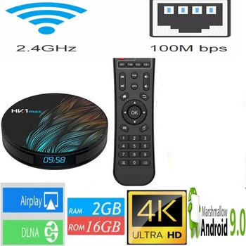 

HK1 MAX 50pcs Android 9.0 tv box 2GB/4GB 16/32/ 64GB RK3328 Quad core 2.4G/5G Wifi BT 4.0 USB 3.0 4K H.265 Media Player