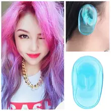 2 шт. наушники для женщин для покраски волос в салоне прозрачный синий силиконовое покрытие для уха щит Парикмахерская анти-окрашивание Наушники Защиты ушей#137
