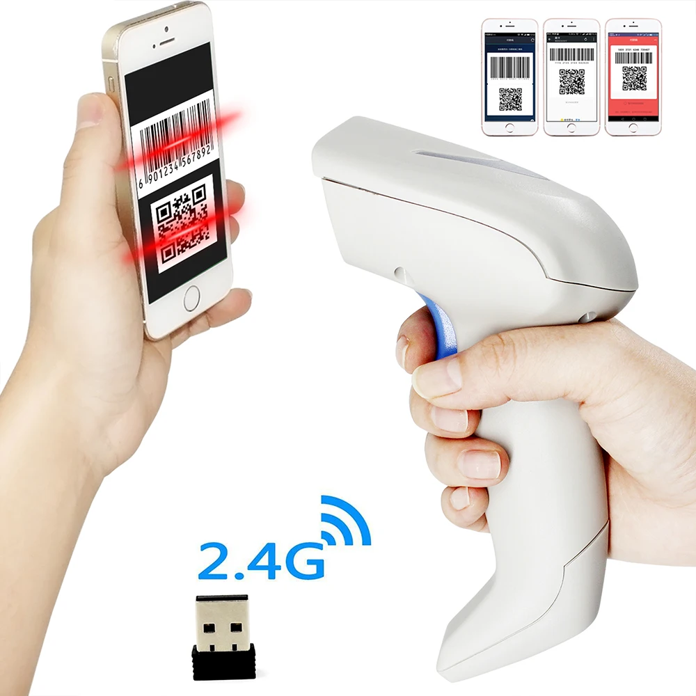 

ZYXRZYL Handheld 2.4G Wireless 1D/2D/QR Barcode Scanner Bar Code Reade