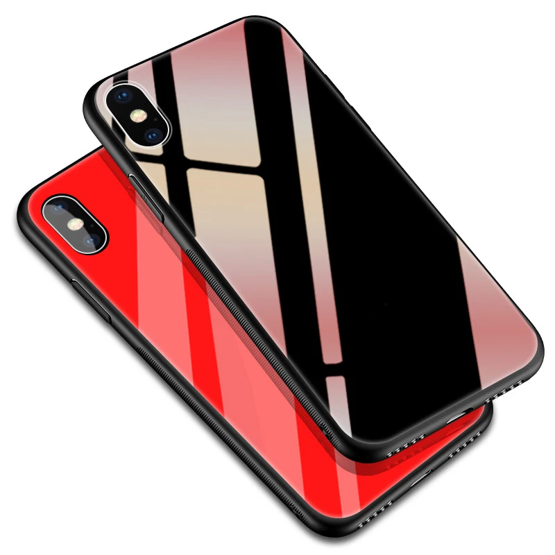 

For iPhone X 8 7 6 Case Transparent Mirror Glass Mobile Phone Smart tpu Back Cover Protective For iPhone 6plus 7plus 8plus Case
