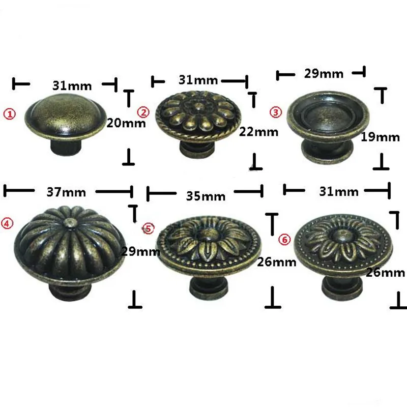 Bulk Vintage Furniture Handle Flower Knobs and Handles Door Handle