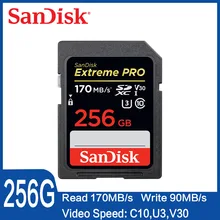 Карта памяти SanDisk Extreme Pro SDHCSDXC sd-карта 32 Гб 64 Гб 128 ГБ 256 ГБ C10 U3 V30 UHS-I карта памяти