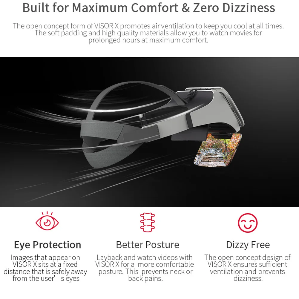 Professional 3D Glasses Phone Holder Durable Viewer Movie Screen Magnification Augmented Headset Virtual Reality AR No Dizziness