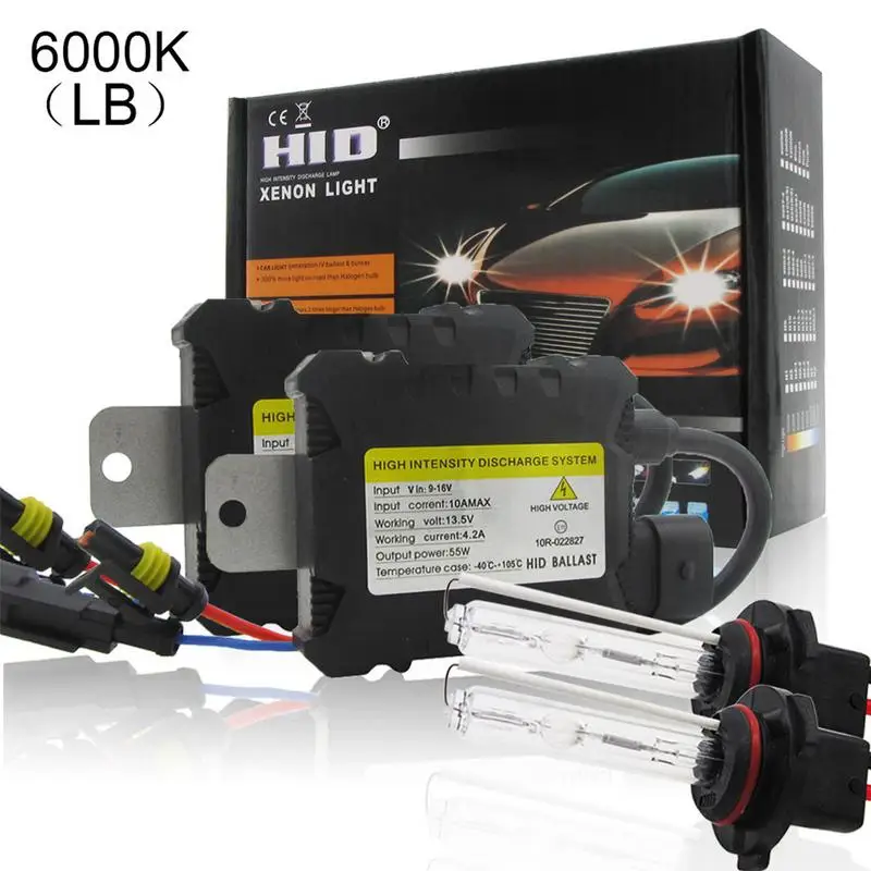 2 шт. 9005/HB3/H10 H1 светодиодные лампы для автомобильных фар в комплекте с проводкой, прикрепленной 3000 k/4300 k/5000 k/6000 k/8000 k/10000 k/12000 k/k 55W - Испускаемый цвет: LB style 6000k