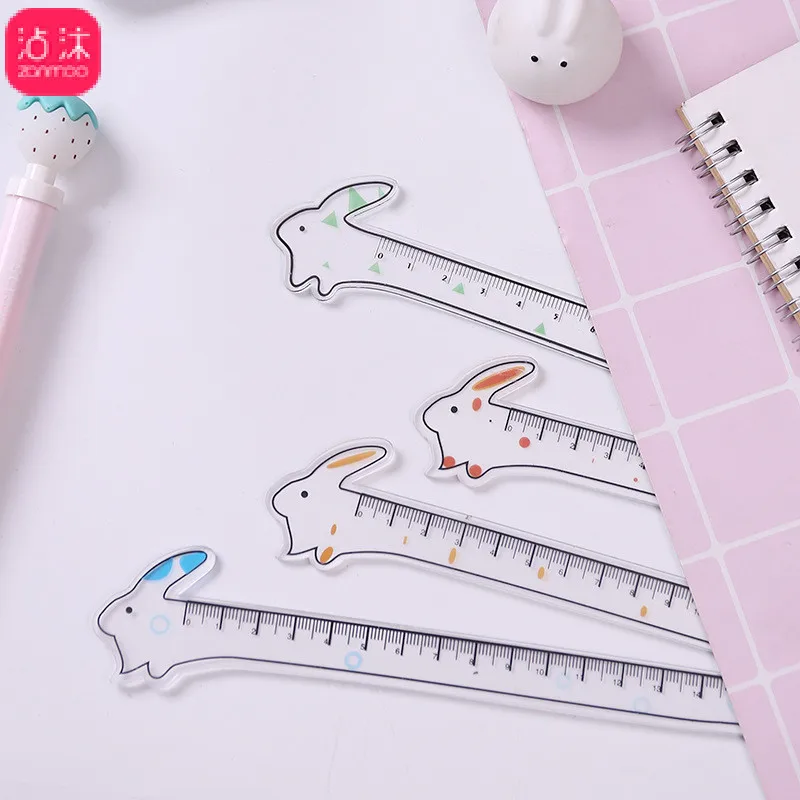 

1pcs Creative cute transparent acrylic Straight Ruler measurement drawing ruler 15cm school supplies student stationery