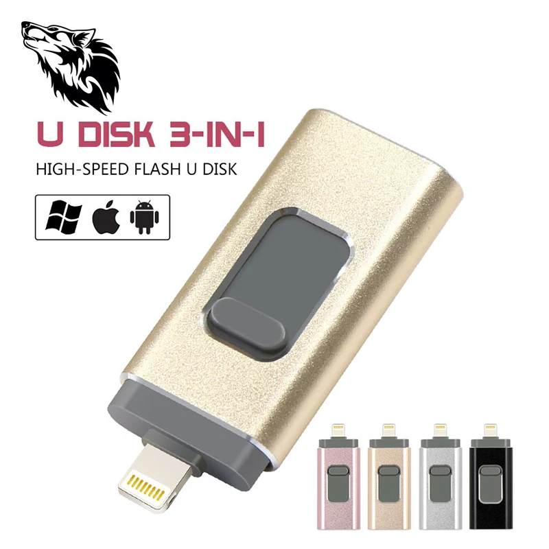 Горячий U диск 3 в 1 Флешка 32 ГБ usb флэш-накопитель 128 ГБ флеш-накопитель 68 ГБ USB флешка для iPhone