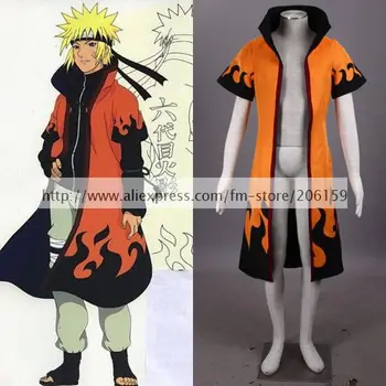 

Naruto Anime 6th Hokage Orange Cloak Naruto Uzumaki Cosplay Costume Naruto Cloak Cosplay Robe For Halloween Men Clothing