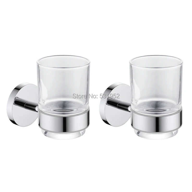 Cup Tumbler Holders Wall-mount Single Toothbrush Tooth cup holder Polish Stainless Steel 304 Bathroom Accessories