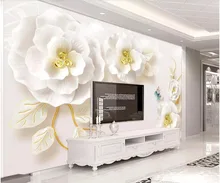 

Custom photo 3d wall papers home decor Relief jewelry rose jade carving background wall 3d wall murals wallpapers for walls 3 d