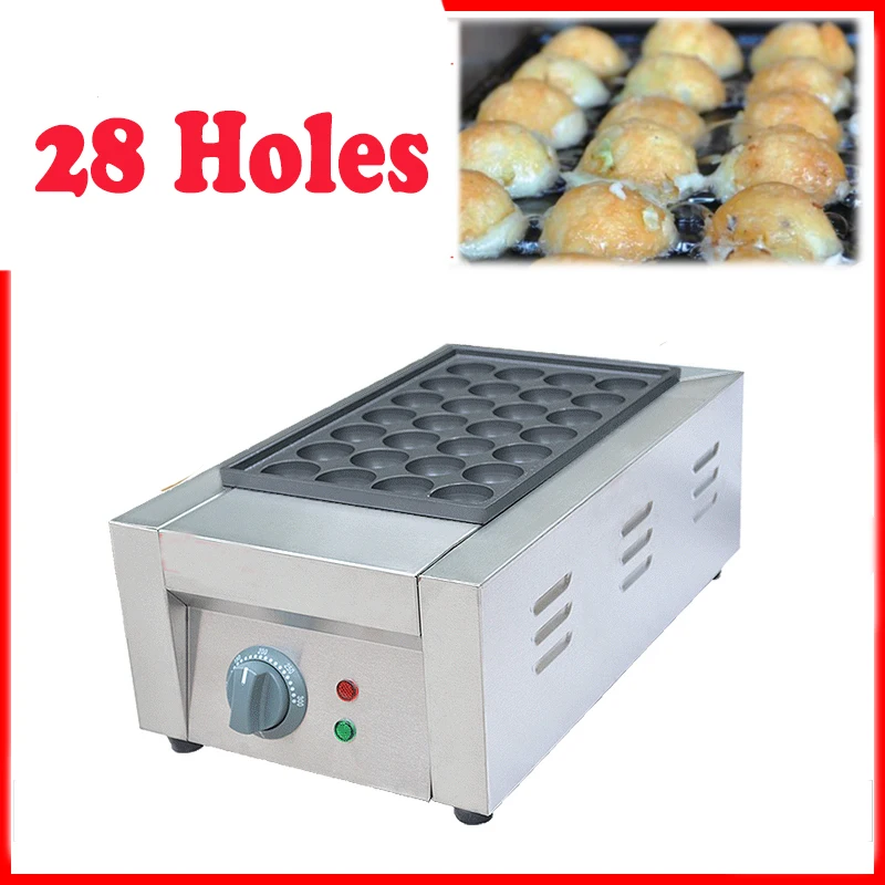 Бесплатная доставка Электрический 28 отверстий Takoyaki машина антипригарная