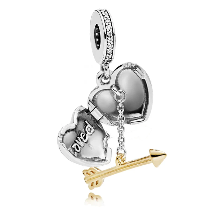 

Dropshipping 100% 925 Sterling Silver fit Pandora Bangle Limited Edition Arrow of Love Charm, Clear CZ Beads Logo