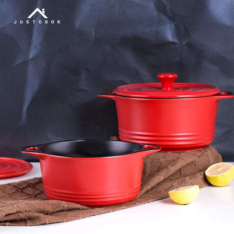 

Ceramic double ear soup porridge pot heat-resistant health casserole stew pan gas cooker earthenware cooking pot stewpan