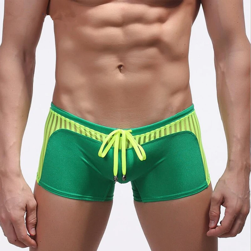 

CKAHSBI Men's Briefs Swimwear High Quality Man Drawstring Swimming Trunks Male Patchwork Beachwear Elastic Swimsuit for Men