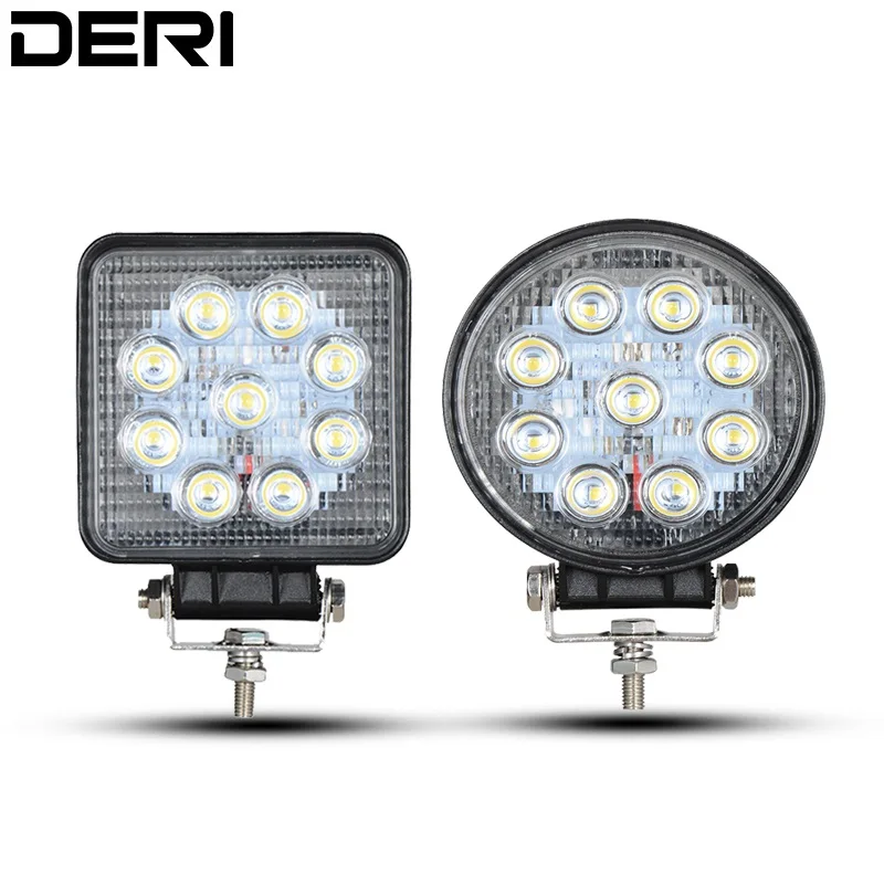 

4 inch 27W 24V 12V Round Square LED Work Light Flood Spot Beam LED Offroad Driving Light Lamp for Motorcycle Car Truck SUV ATV
