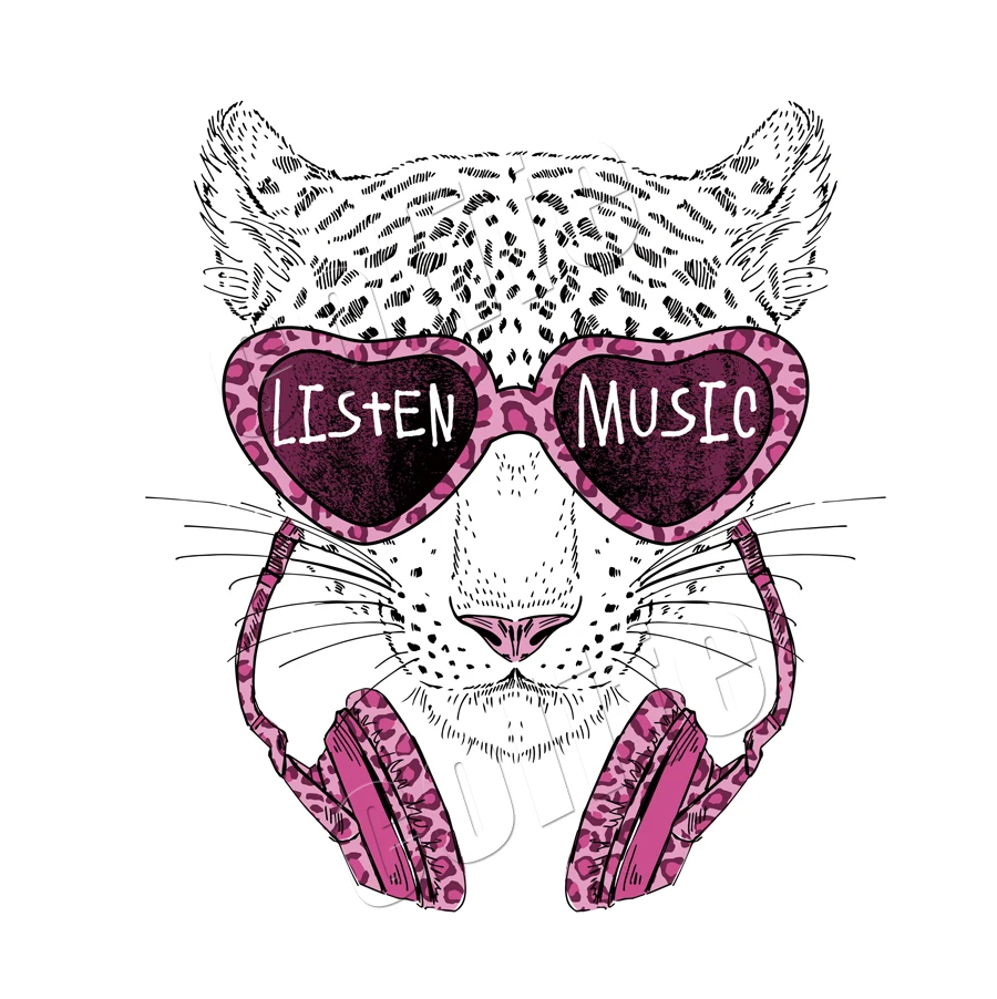 1Dj Tiger Iron Patches For Clothing Heat Transfer Diy Accessory Clothing Deco Badges New Design Washable Applique