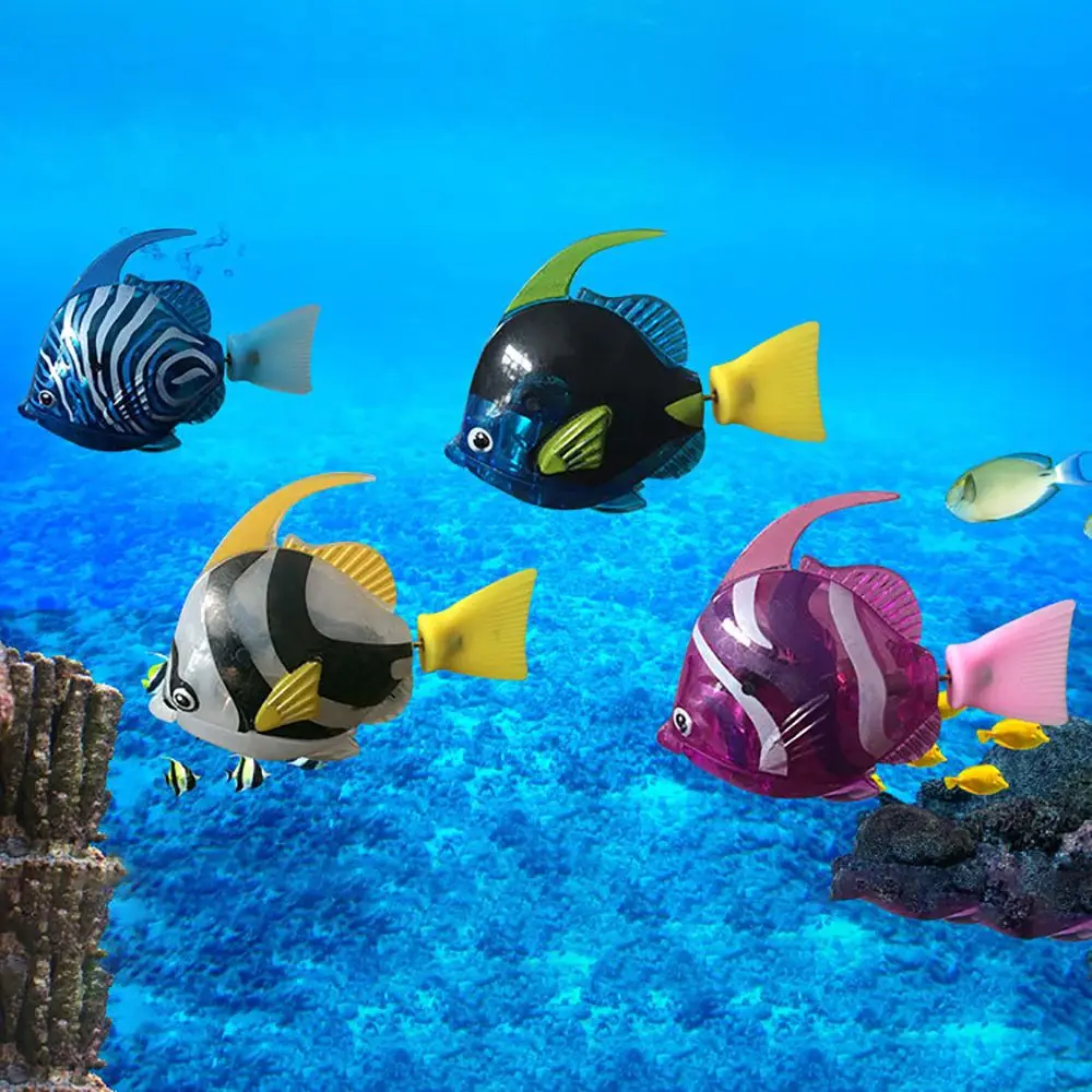 1 шт. робот электронный Глубокий морской пластик рыба Дайвинг светодиодный освещение водные украшения для маленьких детей для купания игрушки домашних животных товары для дома