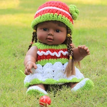30 см Африканский Черный Reborn винил Детские куклы зеленый прямой косичка дешевые игрушки для детей девочек Подарки
