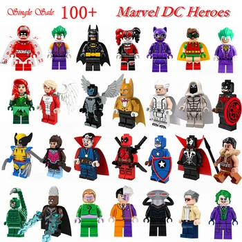 Single Sale Batman Series Marvel DC Super Heroes DIY Dolls Avengers Superman Deadpool Building Blocks Model Bricks Toys