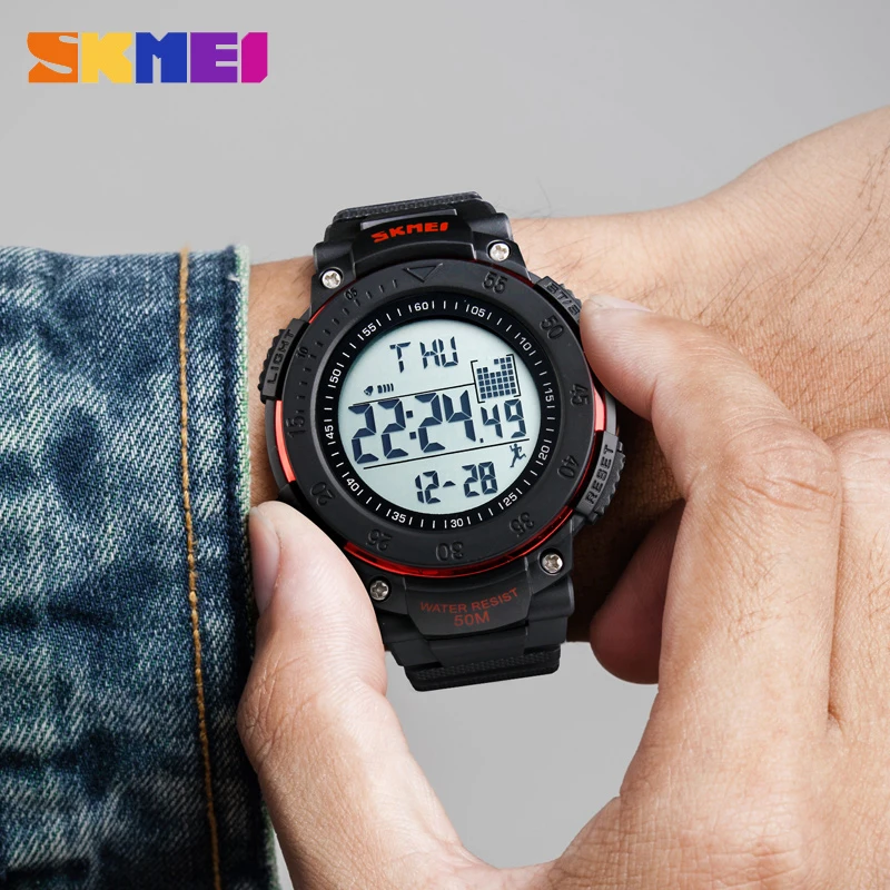 

Fashion Relogio Masculino Watches Men Outdoor Sports Watch Fashion Waterproof Digit Wristwatch Pedometer Timekeeping Mens Clock