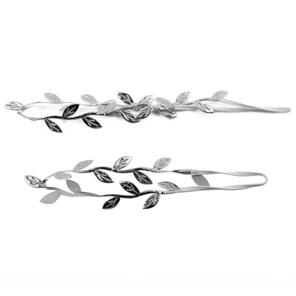 

1 Pair Fashion Headband Tiara Parent-child Metal Chain Bronzing Leaf Hairbands for Mother and Baby Hair Accessories 1