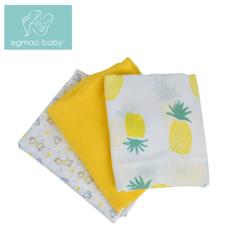 EGMAO Newest Super Soft 70% Bamboo 30% Cotton Musin Swaddle Neweborn 120*120 Inch Muslin Blanket Baby Bath Towel Baby Swaddles