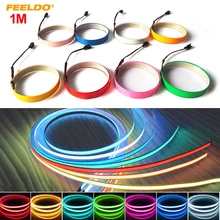 FEELDO 1 шт. 10 цветов 100 см* 14 мм 1 м Электролюминесцентная лента EL провод холодный свет полосы автомобиля окружающий свет DC 12 V# AM4468