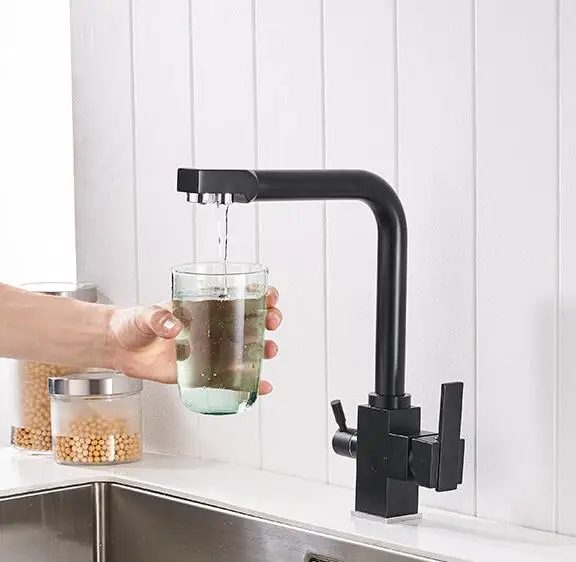 Wholesale New Osmosis 100 Copper Swivel Square Style Sink Mixer Drinking Water Kitchen Faucet 3