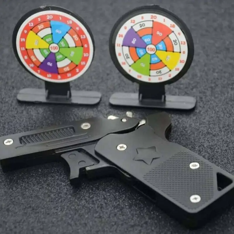 New Arrival Zinc Alloy Mini Folding Rubber Band Gun Model Toy Hair Band Bow Desktop Decoration