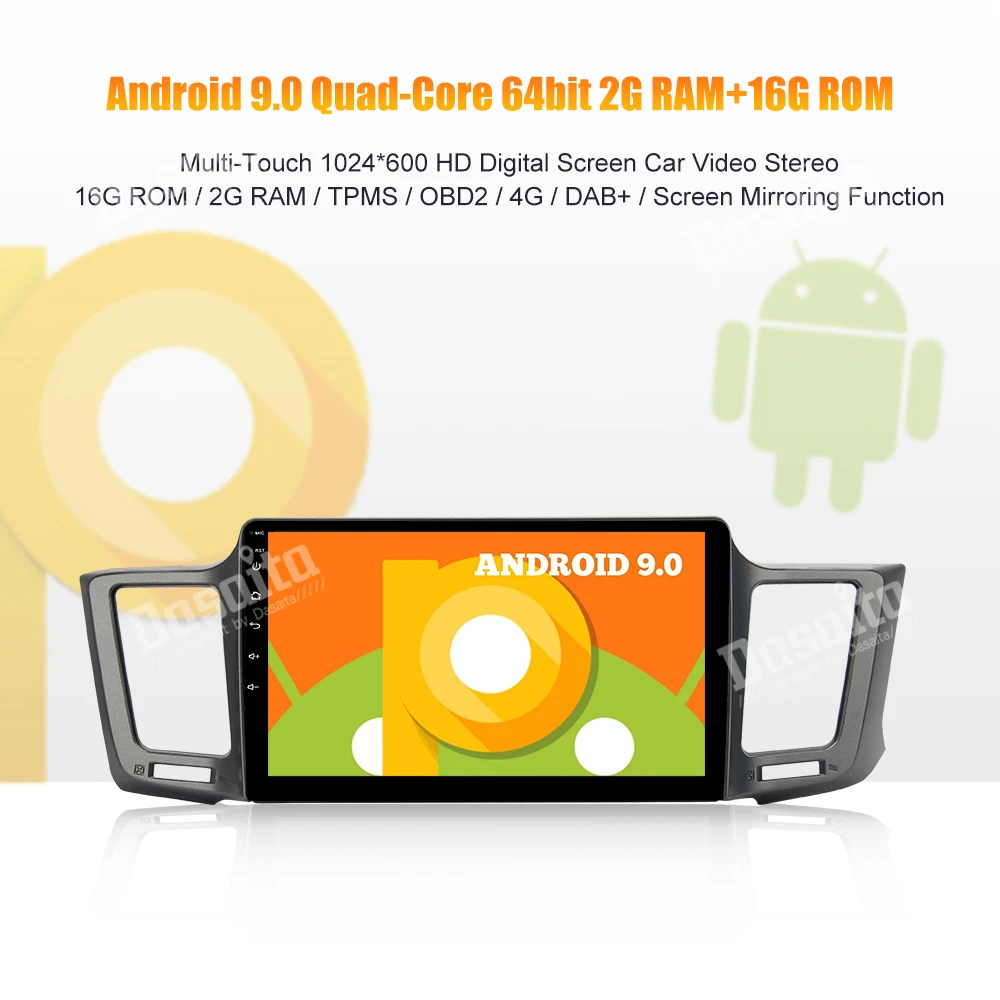 Flash Deal 1 din 10.2" HD IPS Screen Android 9.0 GPS Car Radio  Autoradio for Toyota RAV4 2014 2015 2016 Car multimedia player 0