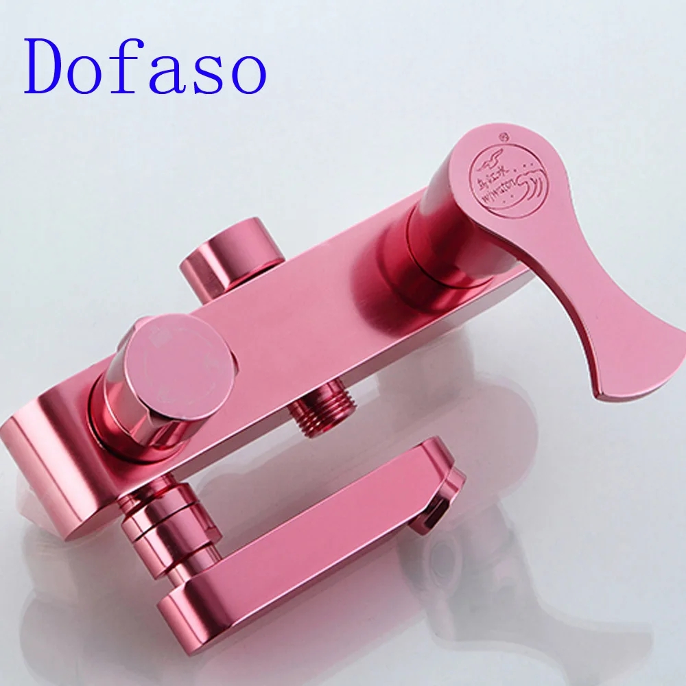 Dofaso Роскошный Розовый смеситель для душа для девочек лучший подарок для дома качественный цветной набор для ванны смеситель