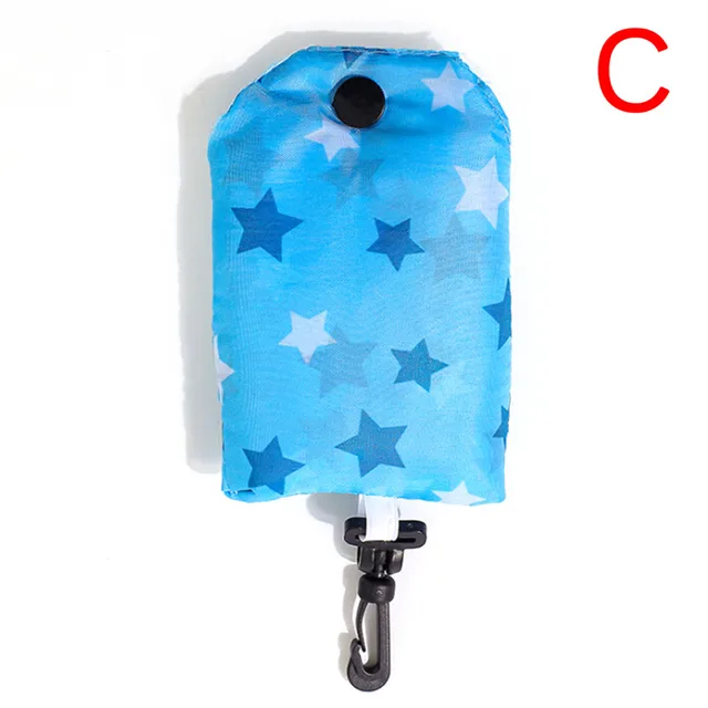 1Pc Foldable Key Chain Tote Pouch Reusable Shopping Hanging Bag Handbag