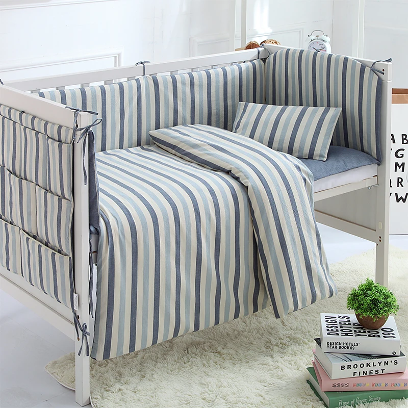 blue and white cot bedding