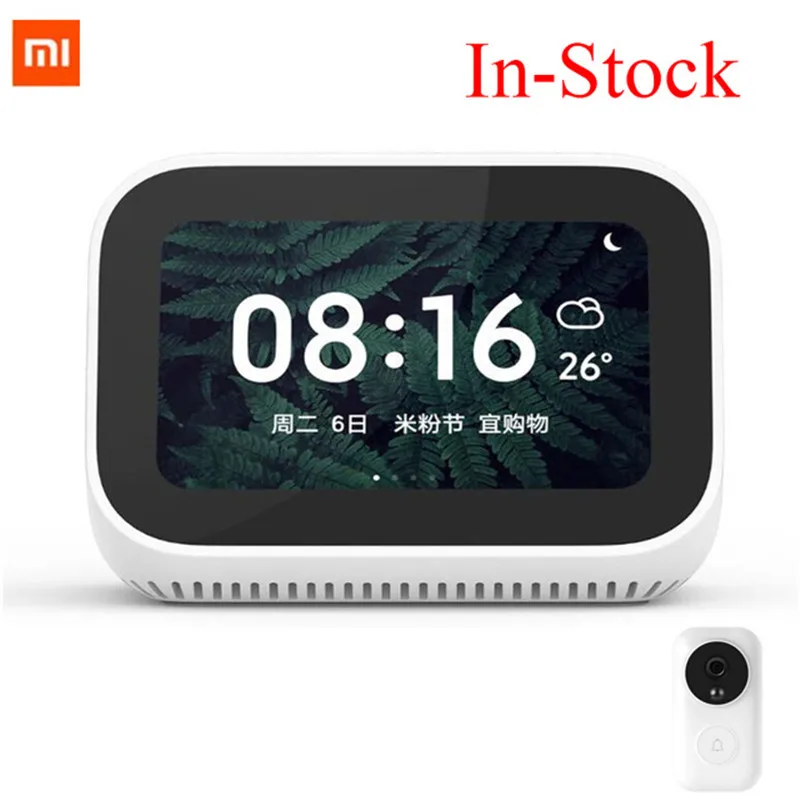 Колонка Xiaomi AI с сенсорным экраном Bluetooth 5 0 цифровой дисплей будильник Wi Fi