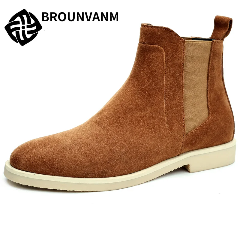 

High top casual shoes men Martin boots desert boots Chelsea boots autumn winter British retro all-match cowhide breathable