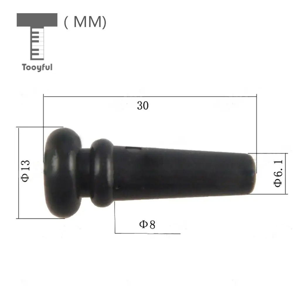 20pcs Acoustic Folk Guitar Plastic Endpins with Dot Inlay Black