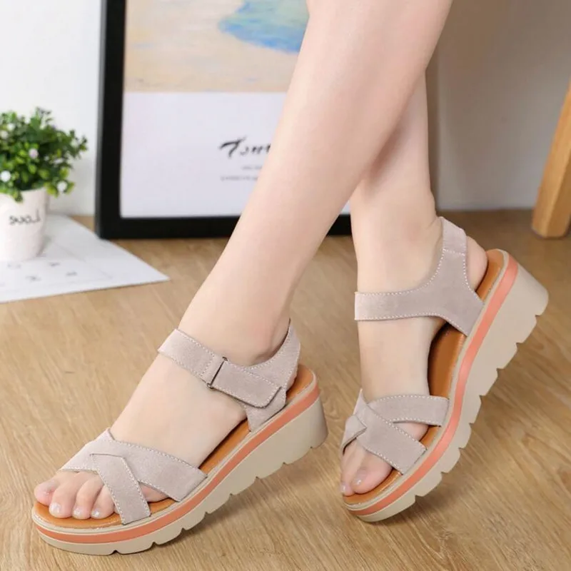 

Leather Sandals Summer New Ladies Sandals Women's Shoes Fashion Wild Student Sandals 2019 New Women's Shoes Slippers Footwear