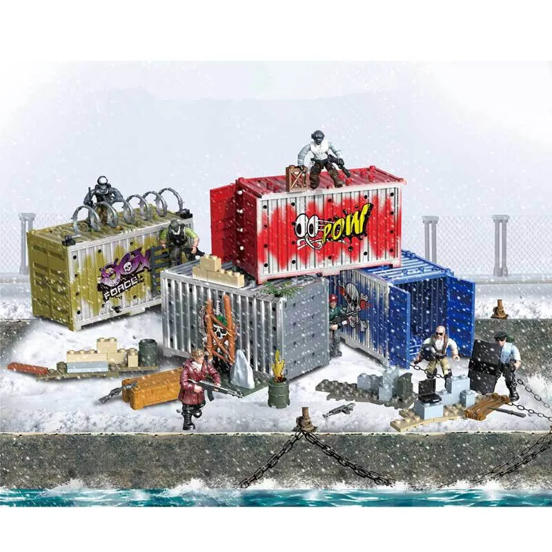 

4Pcs Military Army World War II WW2 City SWAT Snow Leopard Commando Soldiers Figures Set Assemble Building Blocks Kids Toys