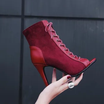 

2018 New Euramerican Fashion Summerwomen Sandals Cross Strap Super High Thin Heels Peep Toe Fashion Party High Help Cool Boots