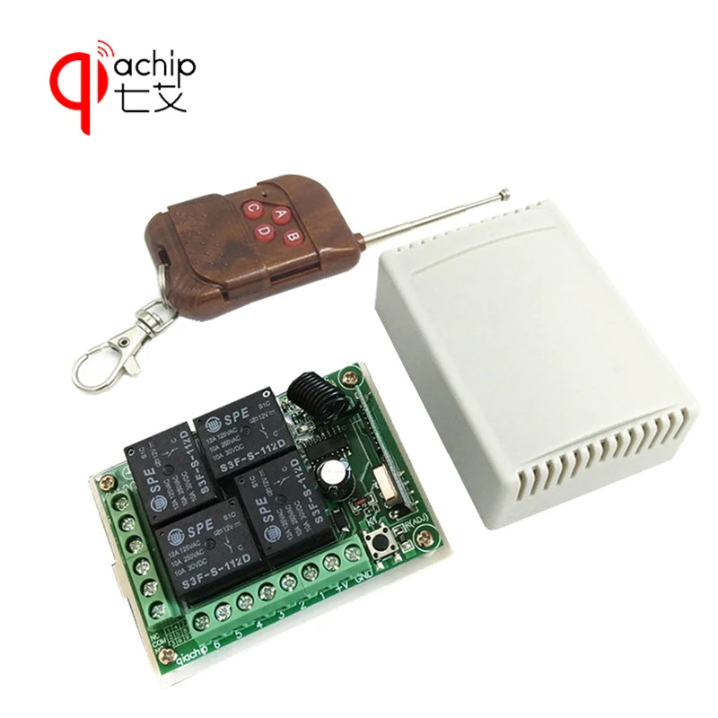 

433Mhz Universal Wireless Remote Control Switch DC 12V 4CH relay Receiver Module With 4 channel RF Remote 433 Mhz Transmitter