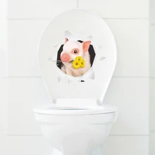 3D View Pig Flower Wall Hole Stickers Toilet Bathroom Decoration PVC Home Kitchen Room Decor Wall Refrigerator Mural Art Decals 3D View Pig Flower Wall Hole Stickers Toilet Bathroom Decoration PVC Home Kitchen Room Decor Wall Refrigerator Mural Art Decals